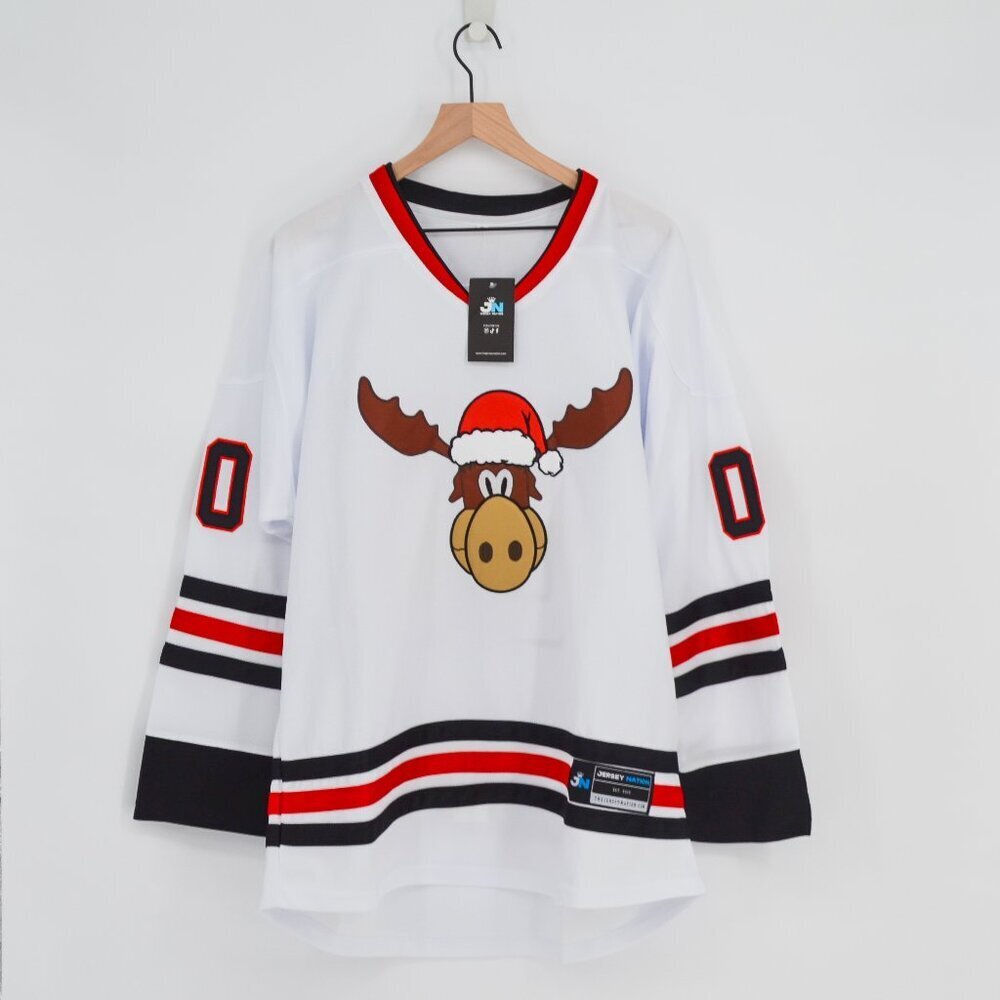 NEW Jersey Nation Grisworld Hockey Jersey Shirt Christmas Vacation White Size XL